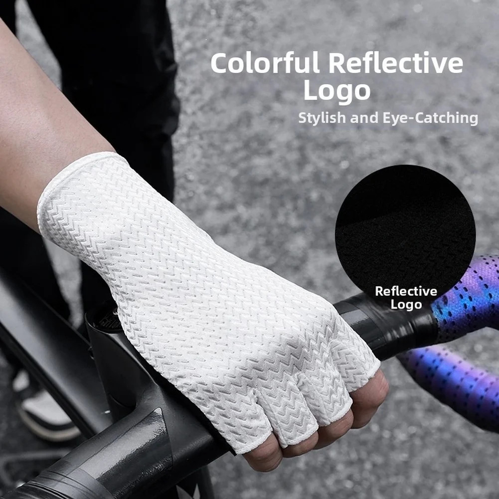 Cycling Half Finger Gloves Breathable Mesh Shock Absorbent Motorcycle Sun Lightweight Cycling Equipment