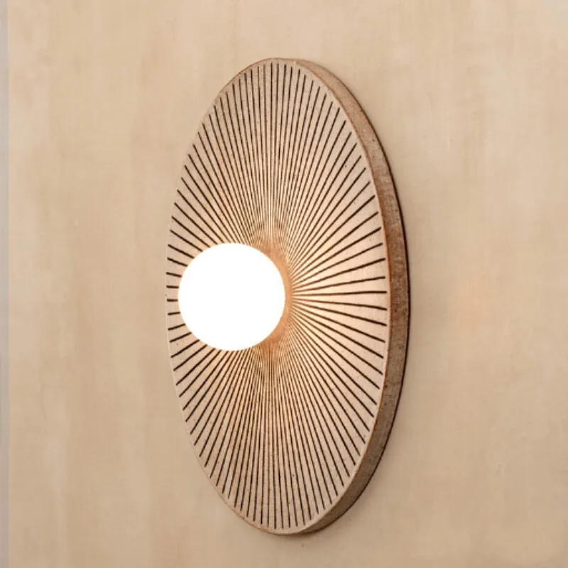 

Wabi-Sabi Wall Lamp, Japanese Retro Fan-Shaped Lamp for Living Room, Bedroom, Homestay Decor
