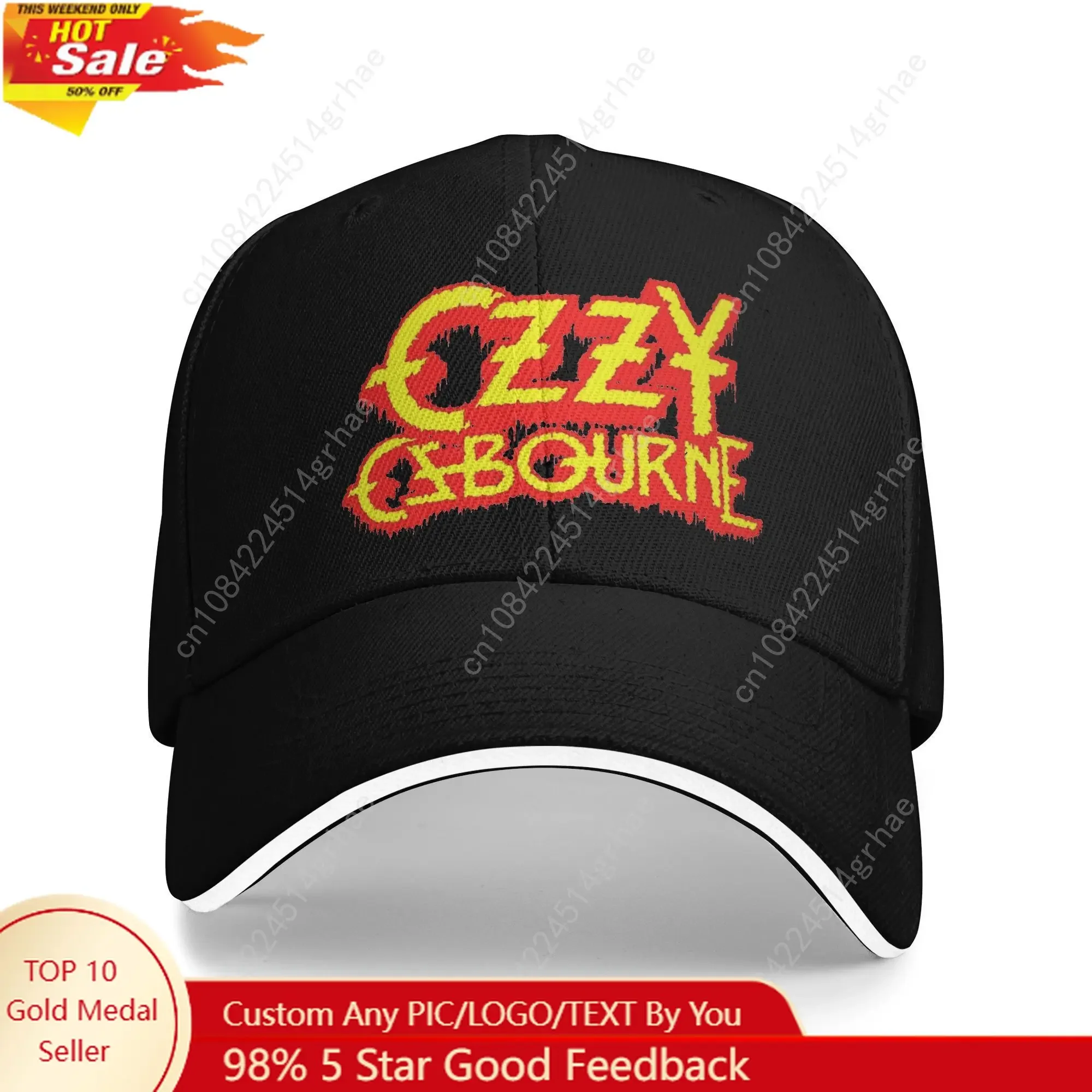 

Unisex Trip Throughozzy Ozzy Osbourne Sandwich Hat Baseball Cap Polyester Heavy Metal Trucker Hat Breathable Fishing Hat