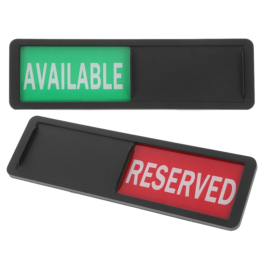 

2 Pcs Status Switch Sign Synthetic Resin Sliding Door Office Bathroom Available Reserved Signs High Visibility Easy Clean