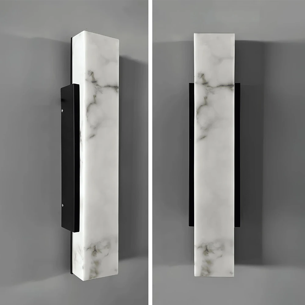 Modern Outdoor Wall Light - Waterproof Stainless Steel Marble Effect Wall Lamp for Hotel Villa Garden Gate Entrance
