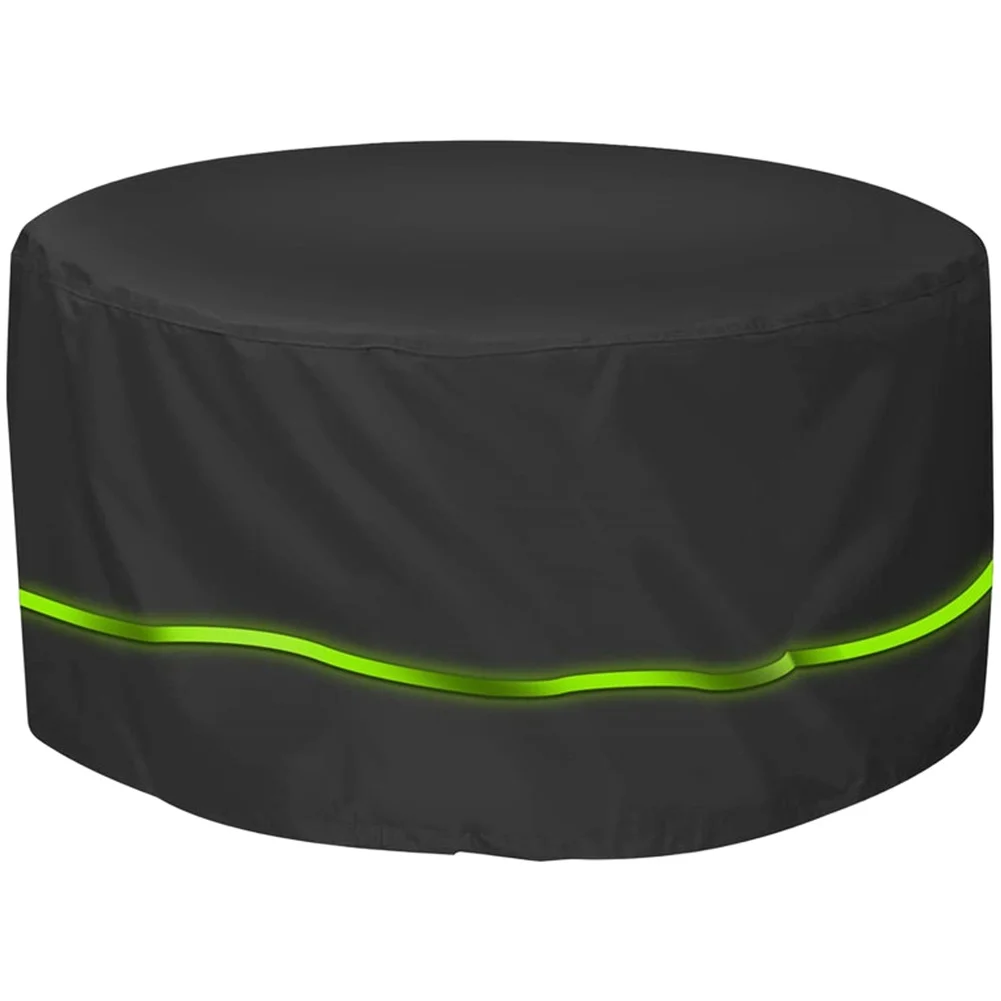 

Outdoor Furniture Round Table Cover with Fluorescent Strip Waterproof Oxford Fabric Windproof Double Drawstring