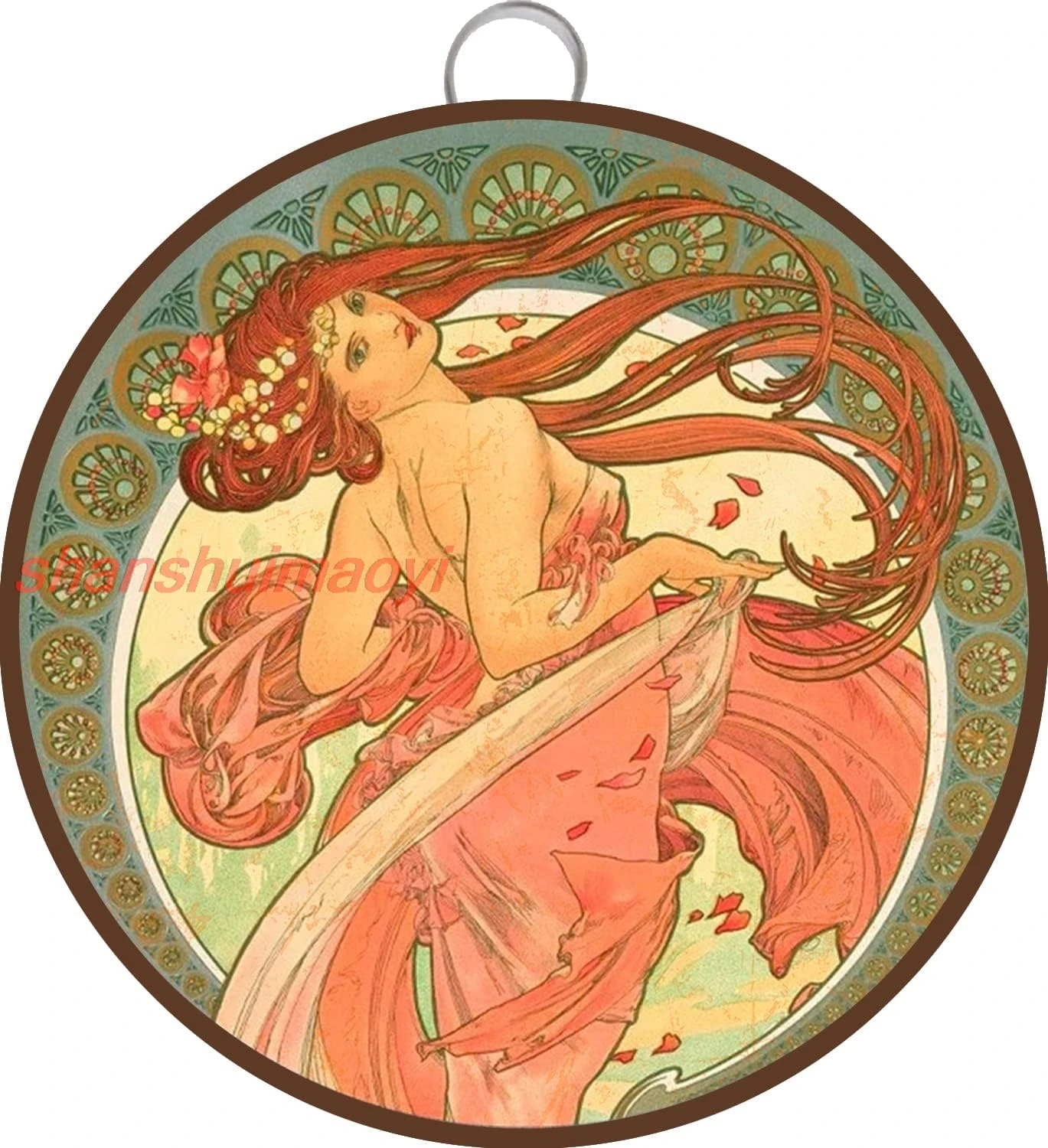 לוח תמונה של שאן מוכה, אמנות שיער זורמת ארוכה בוהו בוהמית גיפסי - תמונת קיר בסגנון וינטאג' מתנה לאמא 1 יחידה