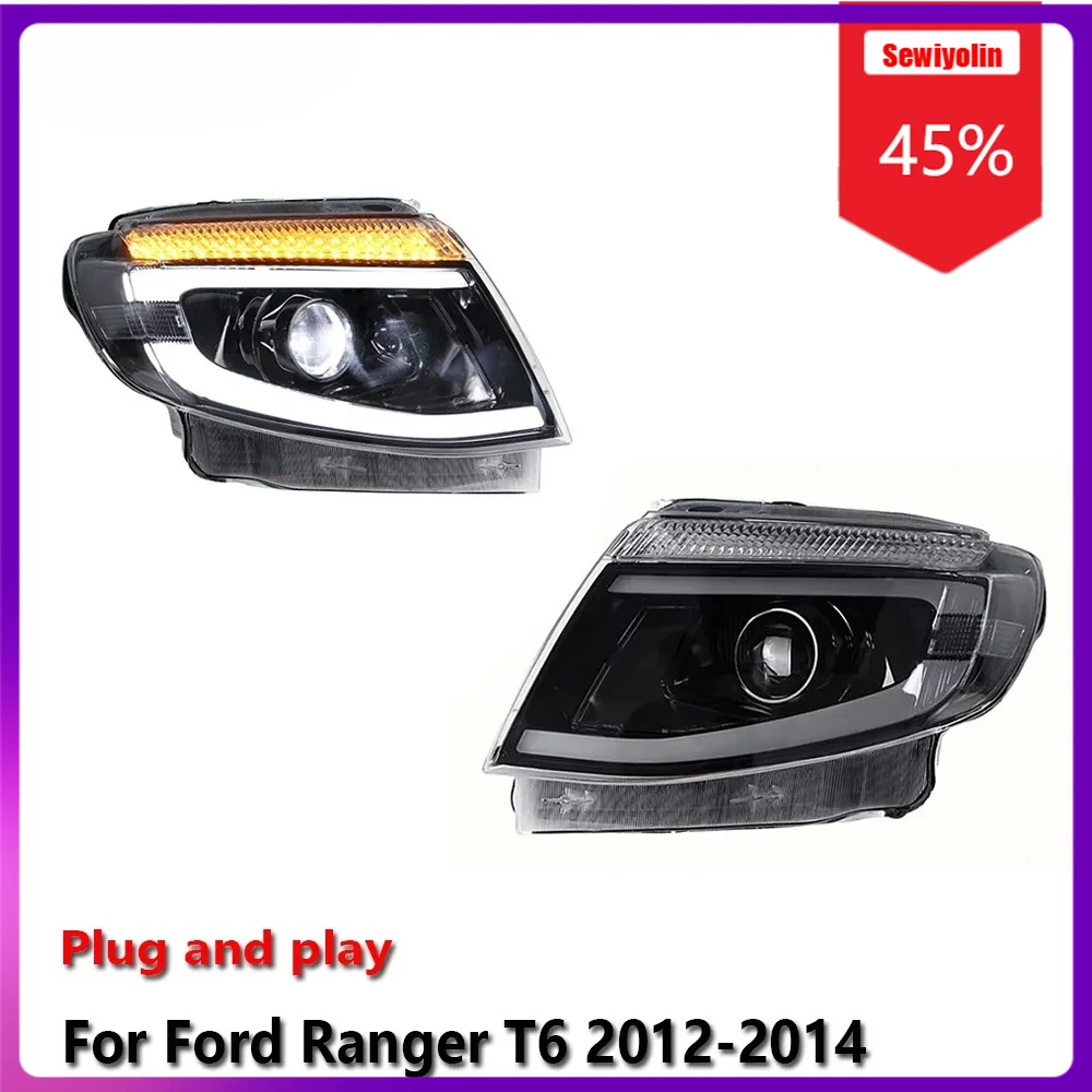 

Sewiyolin Car LED Lamp Headlight Assemblies For Ford Ranger T6 2012-2014 Fog DRL Brake Turn Signal Lamp