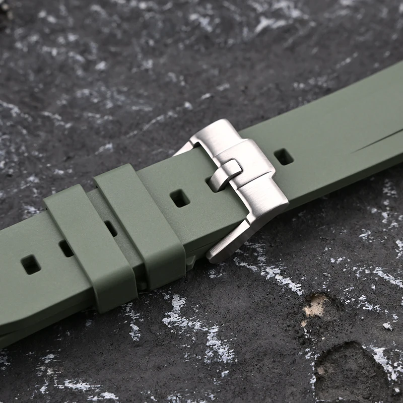 20 مللي متر المطاط سيليكون حزام ساعة خاص ل تيودور بلاك باي GMT/PRO منحني نهاية دبوس مشبك الإفراج السريع حزام (استيك) ساعة