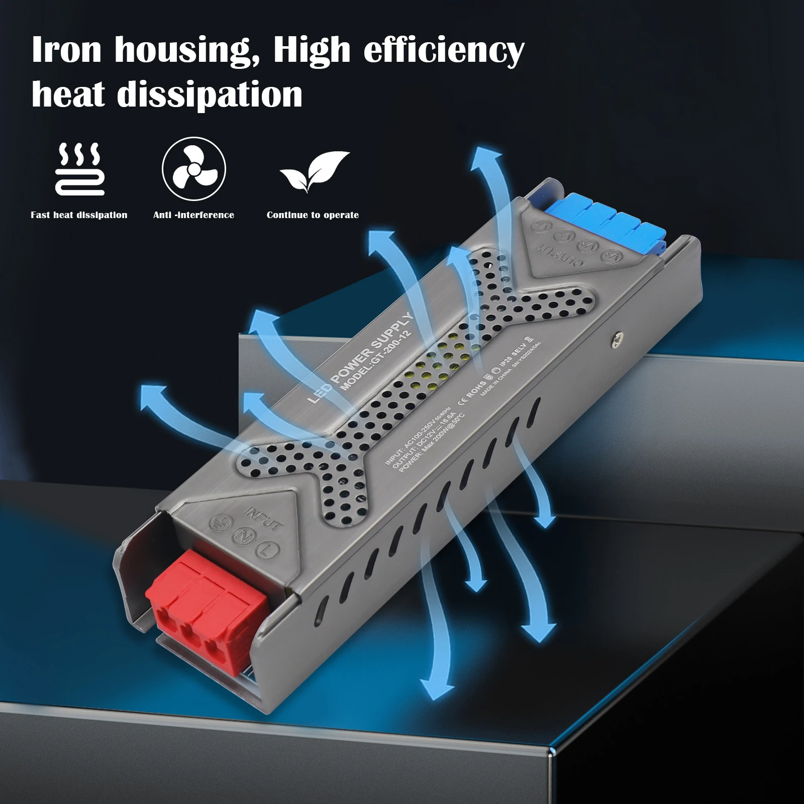 رقيقة جدا محول الإضاءة 110 فولت 220 فولت إلى 12 فولت 24 فولت 60 واط 100 واط 200 واط 300 واط 400 واط تبديد الحرارة إمدادات الطاقة لمحول الشريط LED