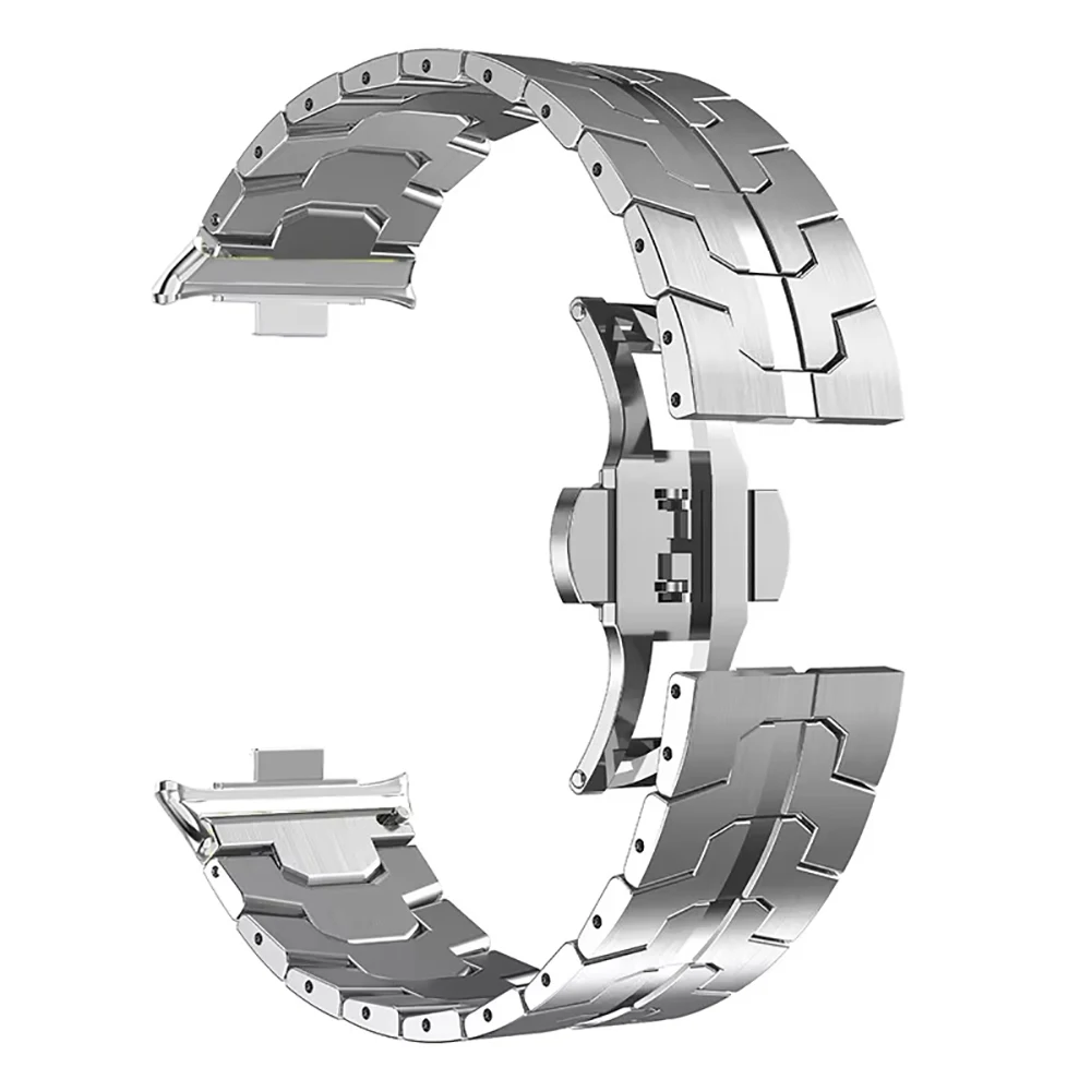 حزام فاخر من الفولاذ المقاوم للصدأ لساعة Redmi 5 4 سوار ساعة ذكية لشاومي Mi Band 9 Pro/8Pro سوار بديل معدني Correa