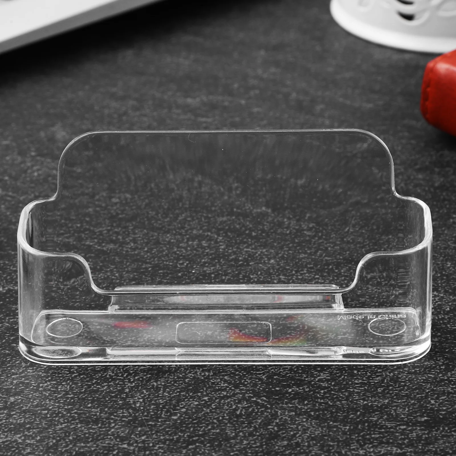 Suporte de cartão de visita transparente, 6 peças, organizador acrílico para reuniões de escritório, suporte compacto para cartão de nome, resistente ao desgaste e quebrando