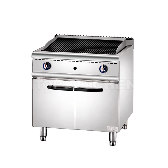 

Stainless Steel Commercial BBQ Grill/Gas Lava Rock Grill with Cabinet Commercial Grill Range with Oven