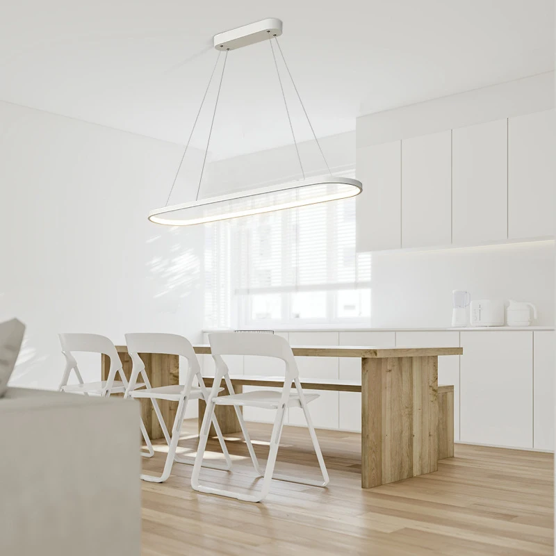 غرفة الطعام قلادة مصباح مصباح بسيط الحديثة Led مكتب الإبداعية شخصية الشمال شريط زخرفي قاعة الطعام مصباح بار