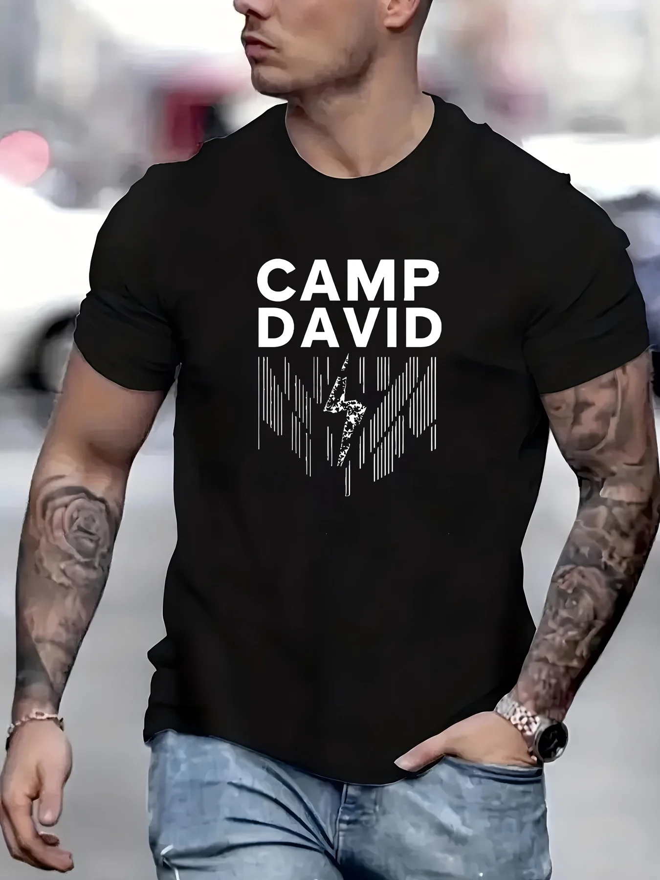 New Arrival Men's Fashion T-Shirt Trendy Graphic Design Short Sleeve Tee Soft Lightweight Fabric Perfect for Casual Outings