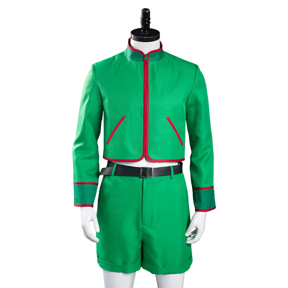 Gon Freecss disfraz de Cosplay para niños y adultos Anime Hunter X juego de rol verde Top pantalones trajes hombres niños trajes de fiesta de Halloween