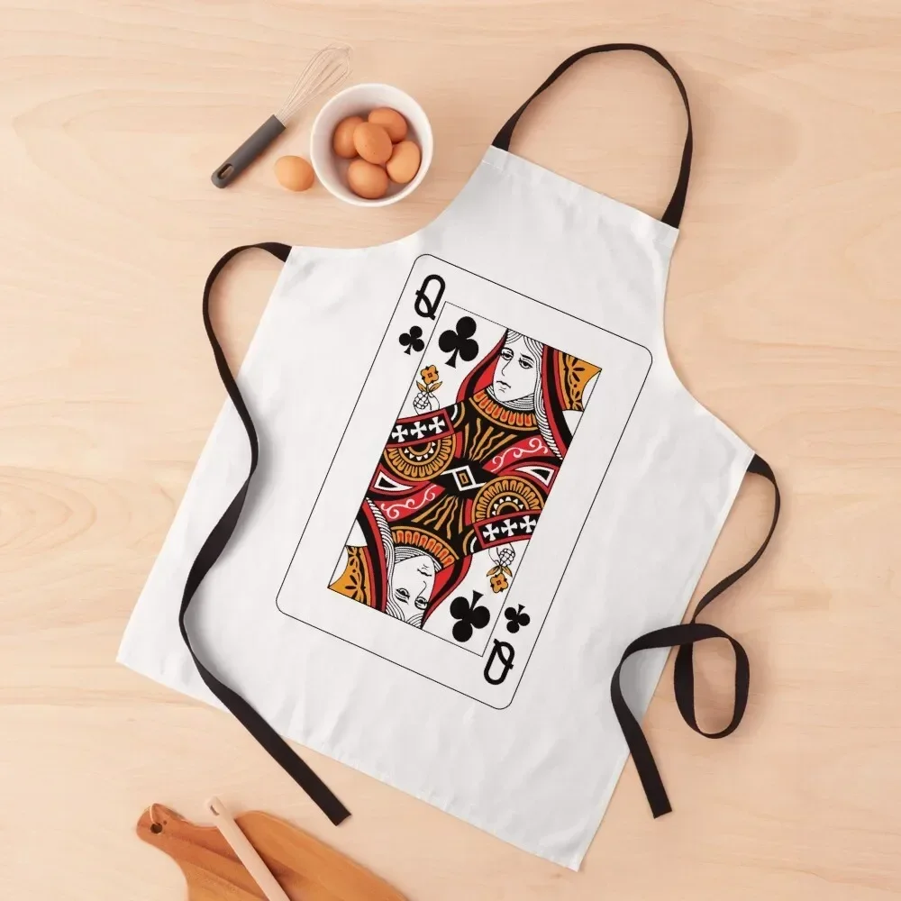 

Queen of Clubs Apron Things For Kitchen Korean For Men Apron