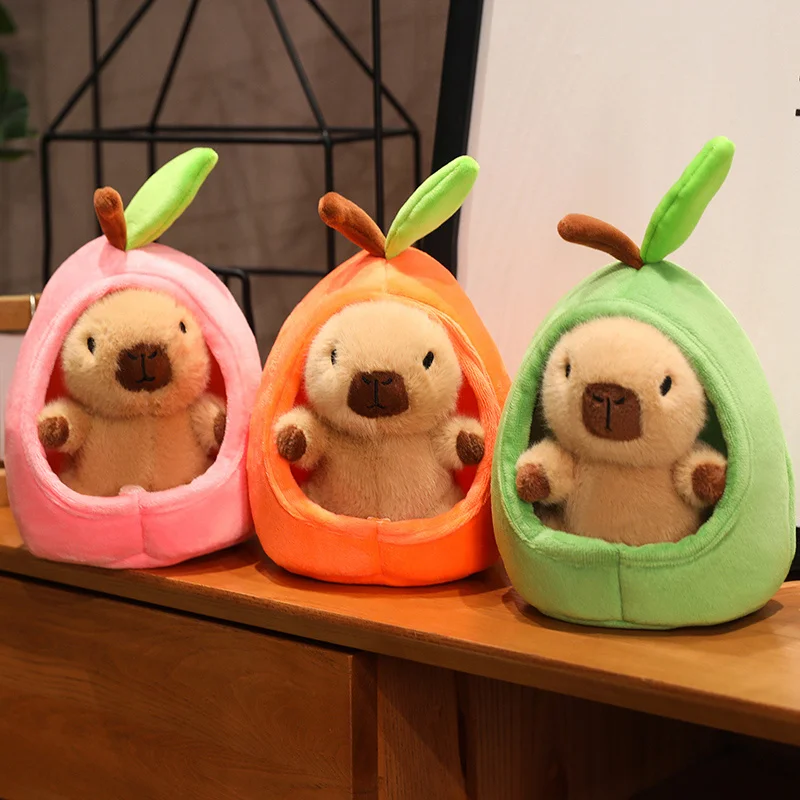 Casa de frutas de aguacate, juguete de peluche, muñeco de capibara, almohada para dormir de Capibala, peluche grande, regalo de vacaciones, cojín de muñeca de trapo creativo Kawaii