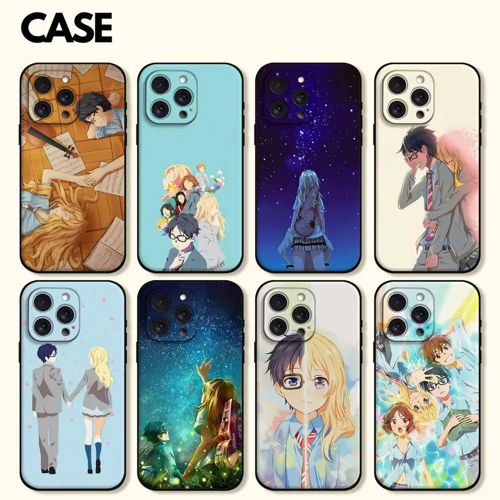 Amine Y-Your Lie In Aprils جراب هاتف جراب هاتف آيفون 17 16 15 11 13 14 Pro Max 7 8 Plus X Xr Xs Max 12 Mini Black Shell Co #1