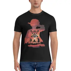 Cool T Shirt for Men Cotton Casual T-Shirt Round Collar One Piece Luffy Cartoon Tees Short Sleeve Tops Gift Idea