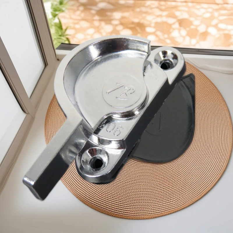 قفل نافذة عتيق من سبائك الألومنيوم قفل أمان للباب المنزلق مع خطاف هلال لنوافذ سحب البندية