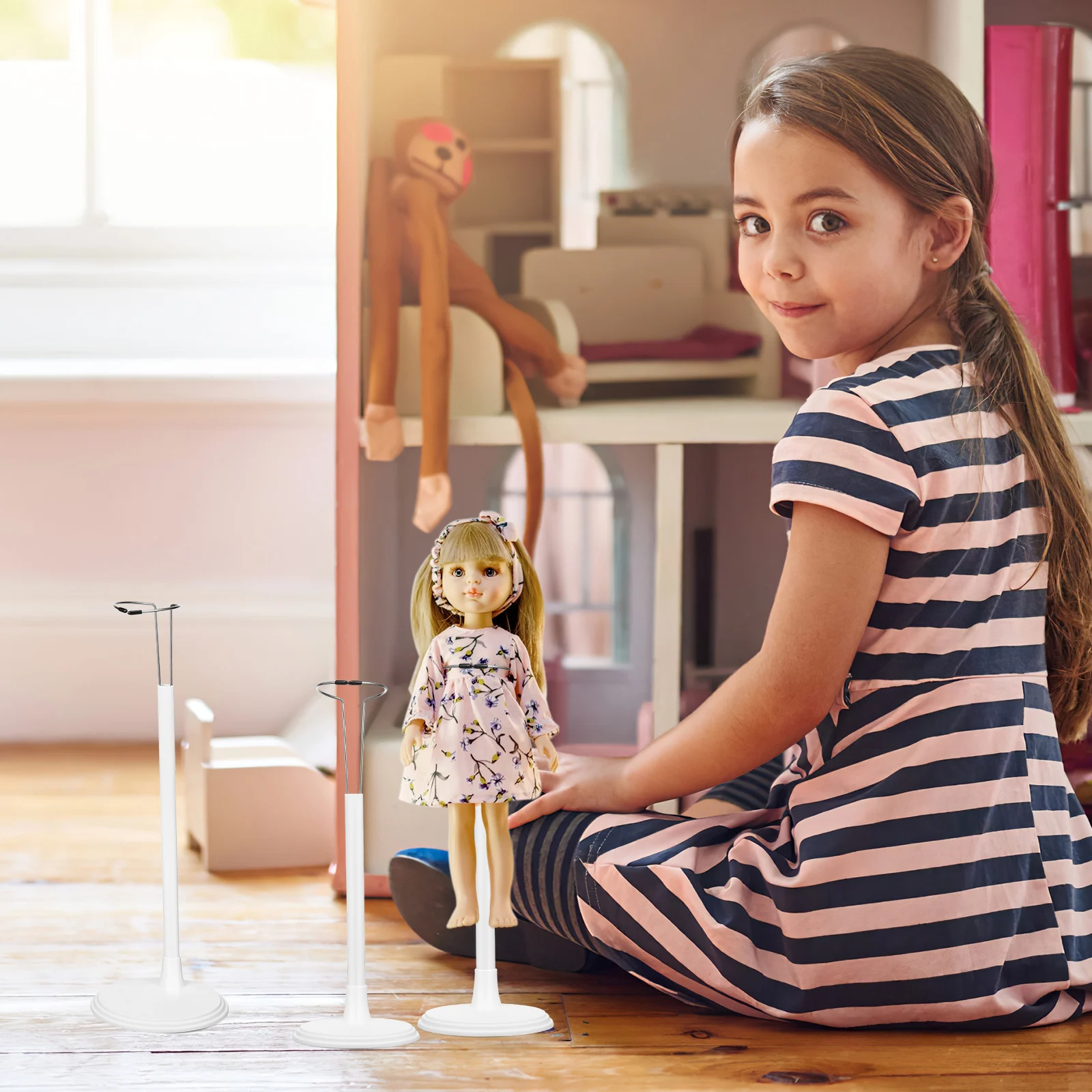 

4Pcs Display Supports Strong Plastic Vertical Stand Rack for Action Figures Indoor Storage Solution Stand