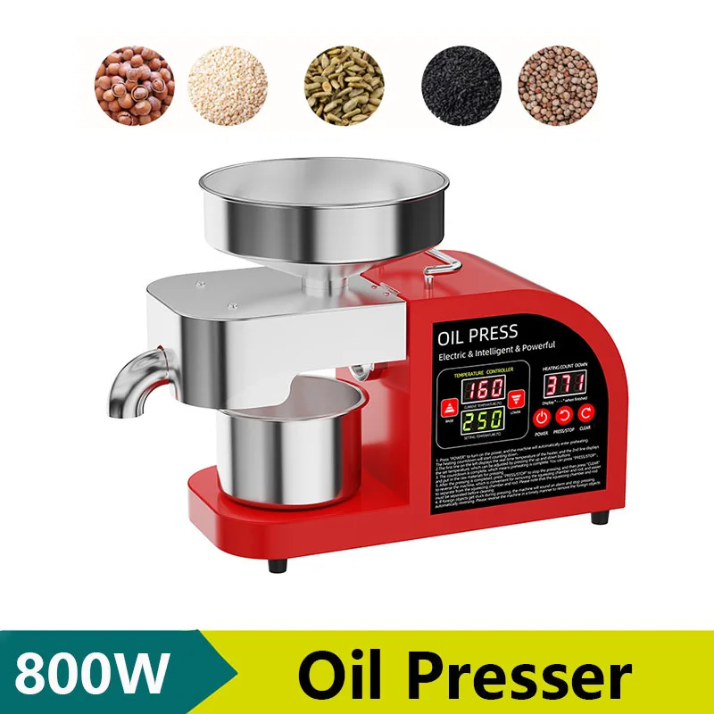 Automatic Oil Presser Hot Cold Double Pressing Commercial Stainless Steel Oil Press Extract Peanut Oil Extractor Expeller Sesame