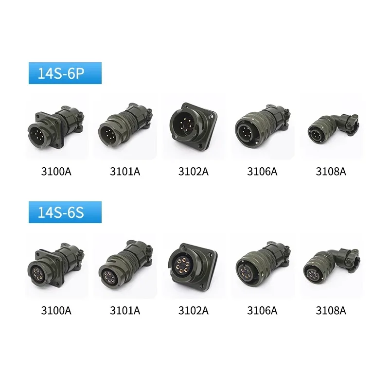 VG95234 14S 14S-6P 14S-6S Series Snap Servo Motor Aviation Plug Socket Waterproof 3100A 3101A 3102A 3106A 3108A 14-6S 14-6P