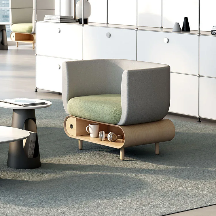 & Comfortable Solid Ash Wood Feet 1 Seater Backrest Couch Modern Public Library School Furniture Seating Sofa