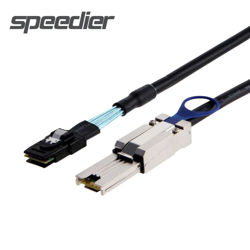 كابل HD MINI SAS SFF8087 كابل 180 درجة إلى SFF8088 يدعم كابل خادم عالي السرعة 6G متوفر في 0.5M 1M 2M وطول 3M