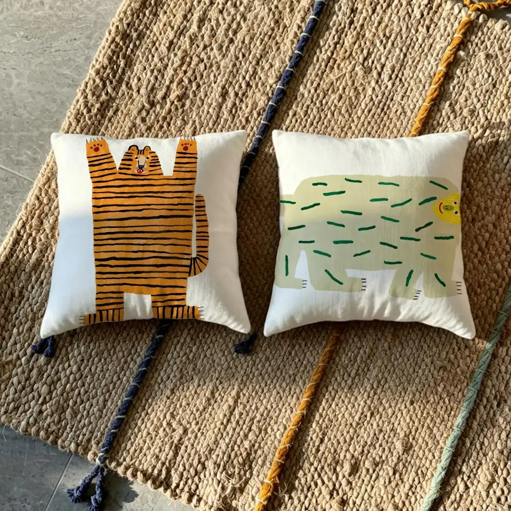 Cushion Cover Linen Double-Sided Pillowcase Sofa Cushion Cover Multi-Size Home Decor P-Penny Min FergusonS