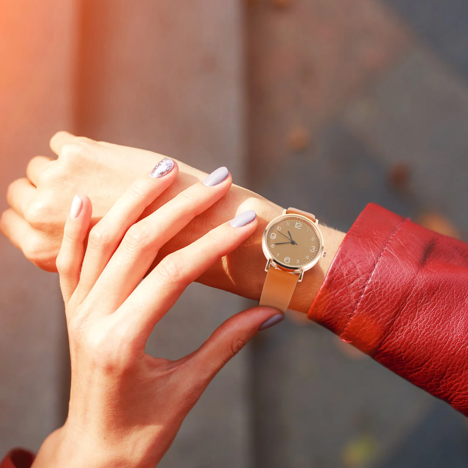 

Women Gold Watch Quartz Ladies Wrist Watches for Woman Casual Brown Strap Women's