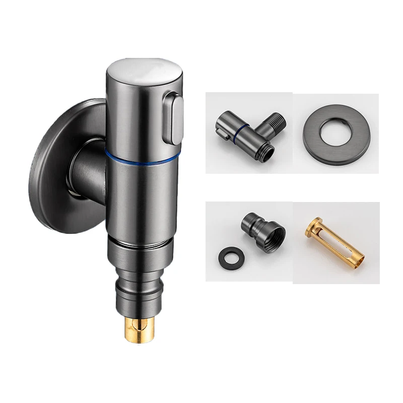 Stainless Steel Flushing Water Stop Interface Washing Machine Small Space Faucet Mini Automatic Water Stop Valve F2