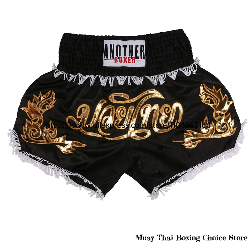 Muay Thai Shorts Quasten Kampf Kickboxen Shorts Klassische Thailand Boxen Hosen Männer Frauen Kind Stickerei MMA Training Kleidung