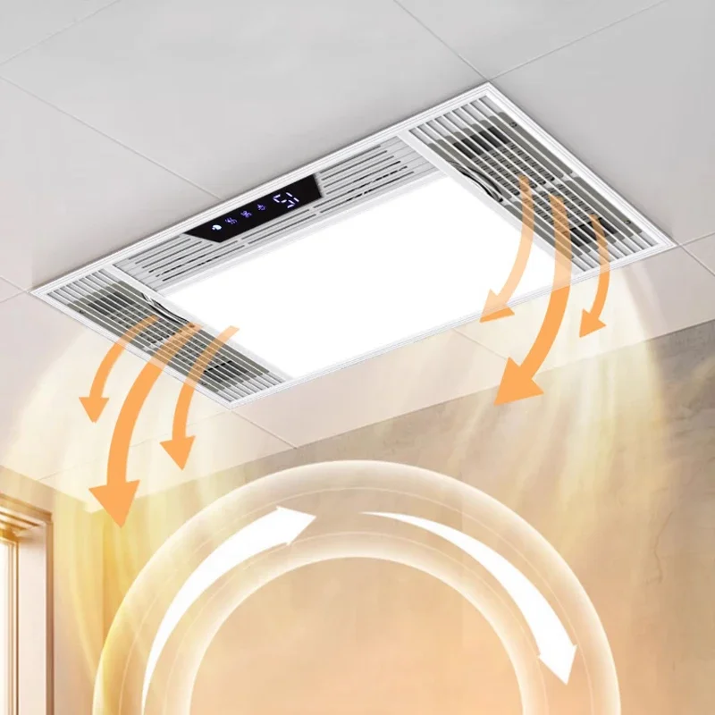 Kitchen Air Heating Light Emitting Diode Light Bathroom Integrated Ceiling Ventilation Exhaust Fan Heating Lighting 5-in-1