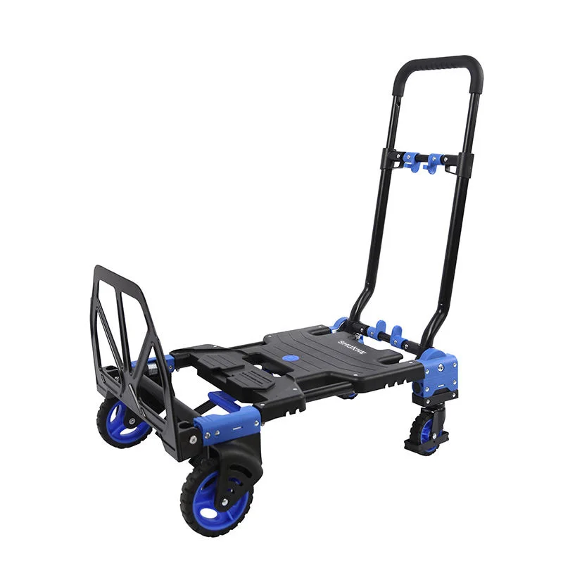 2-in-1 Hand Truck Dolly Foldable 330LB Capacity Hand Dolly Folding Hand Cart with Retractable Handle