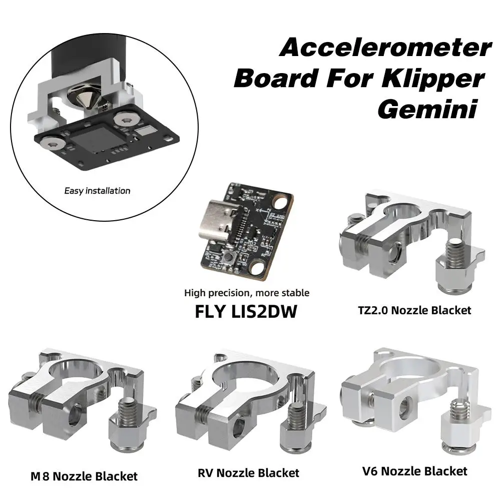 Fly-LIS2DW płyta akcelerometru do Klipper Gemini Rspberry Pi Revo Hotend tz2. 0 K1 MK8 ADXL345 wspornik części drukarki 3D