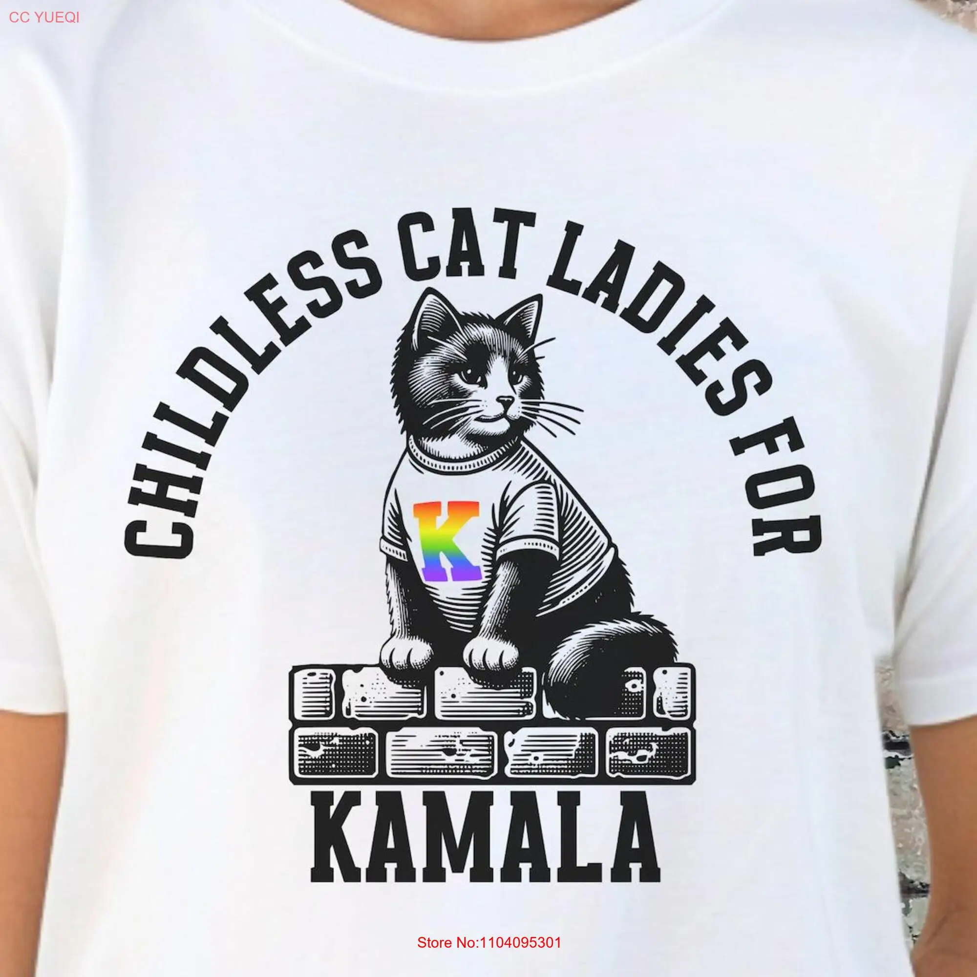 Childless Cat Lady Kamala T Shirt Democrat Subtle Pride LGBTQ Harris for President Election 2024 Comfort Colors