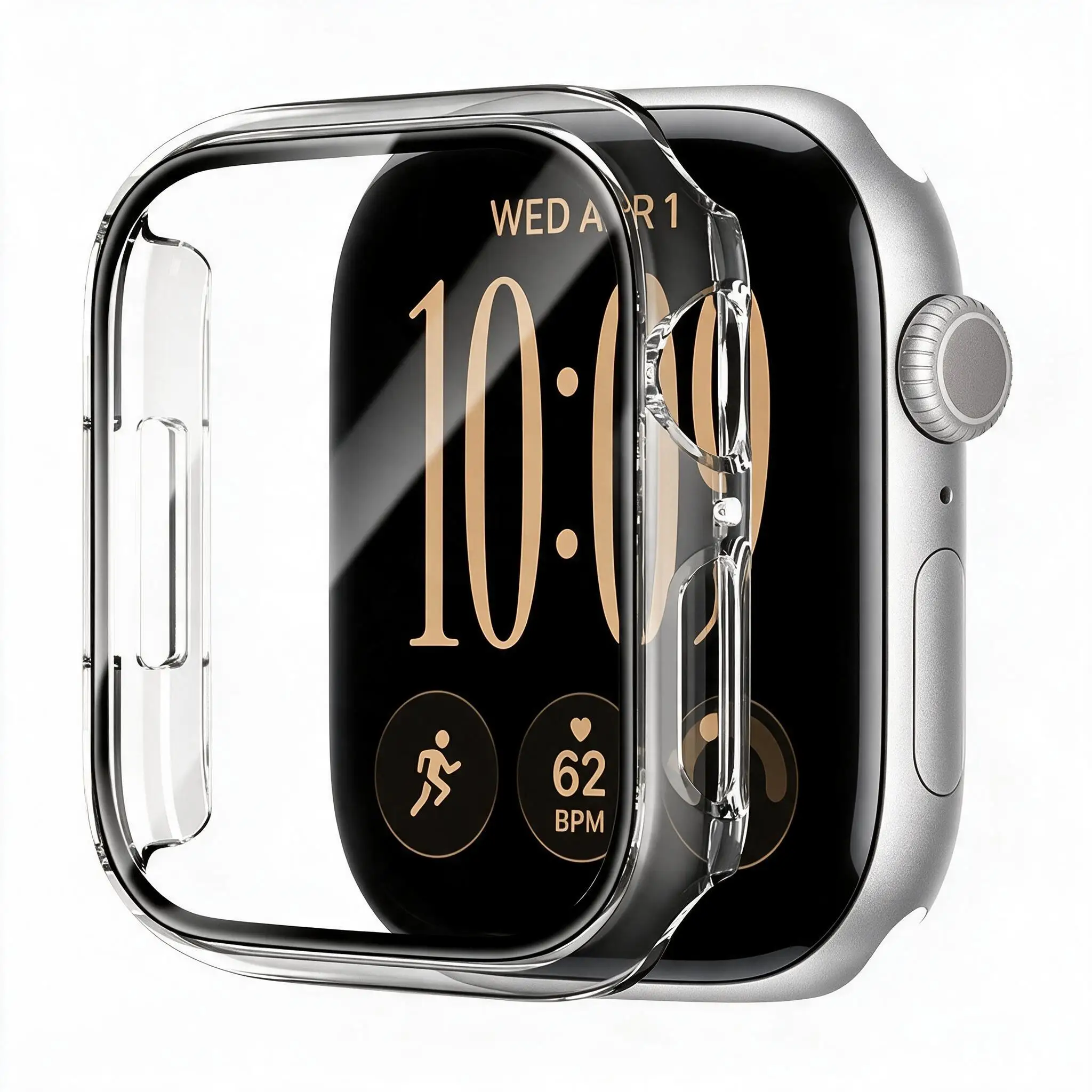 PC-Schutzhülle für Apple Watch 46 42 44 40mm 41mm 45mm 38mm Bildschirmschutz-Stoßfänger für iWatch Serie 12 11 10 9 8 7 6 SE 5 – Detail 2
