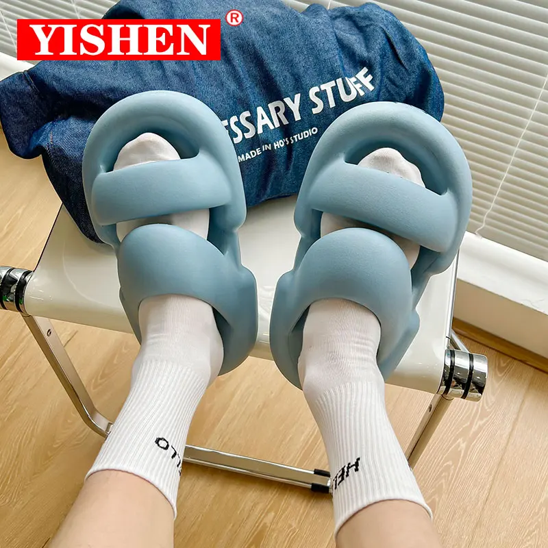 

YISHEN Slippers For Men Fashion Sandal Chunky Shoes Non-Slip Outdoor Foam Stylish Slides Pool House Couple Flip-flop Zapatillas