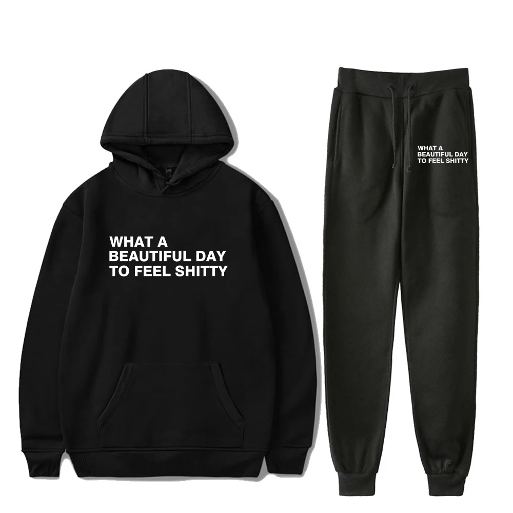GF Lauren Spencer Smith What A Beautiful Day Álbum com capuz calças jogger conjunto de duas peças moletons + calças de moletom conjunto masculino femi