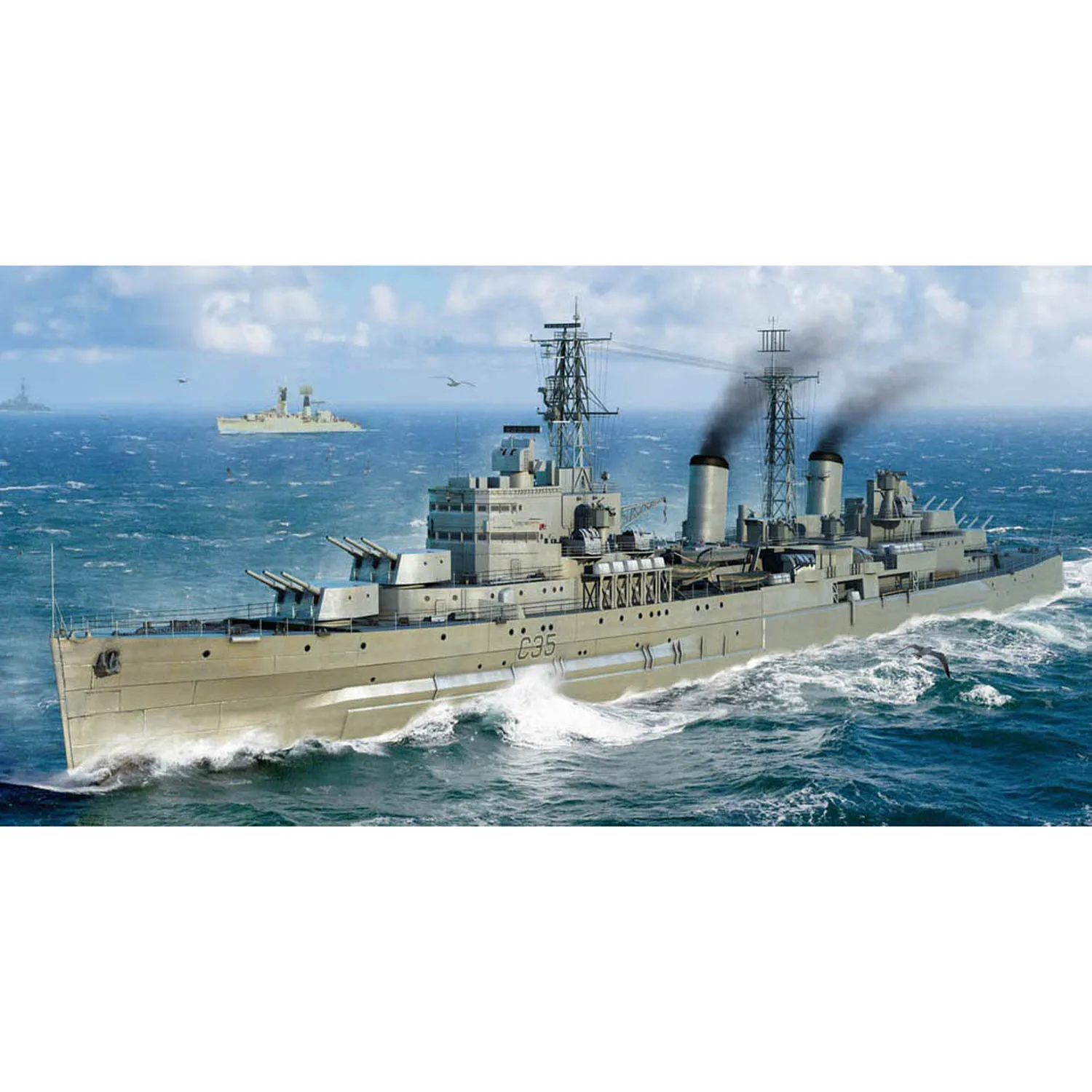 Trumpeter 1/700 Static Model Boat Royal Navy HMS Belfast 1959 Plastic Warship Unassembled Building Kits Toys for Boys TH23360