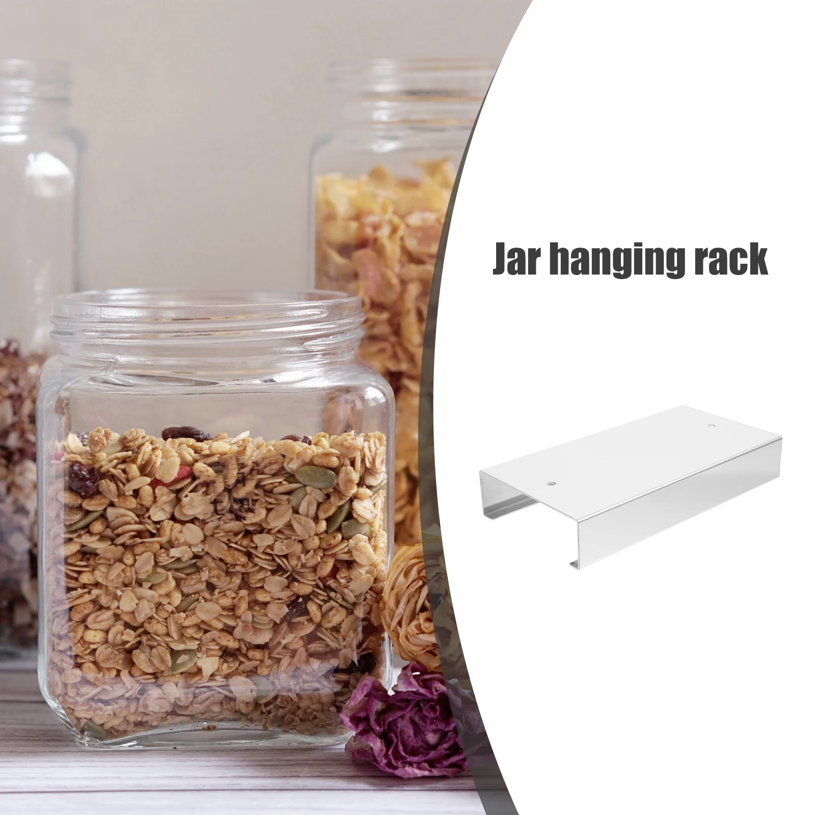 

2Pcs Hanging Mason Jar Rack Food Jar Organizer Kitchen Storage Shelf for Narrow Mouth Canning Jars Efficient Space Holder