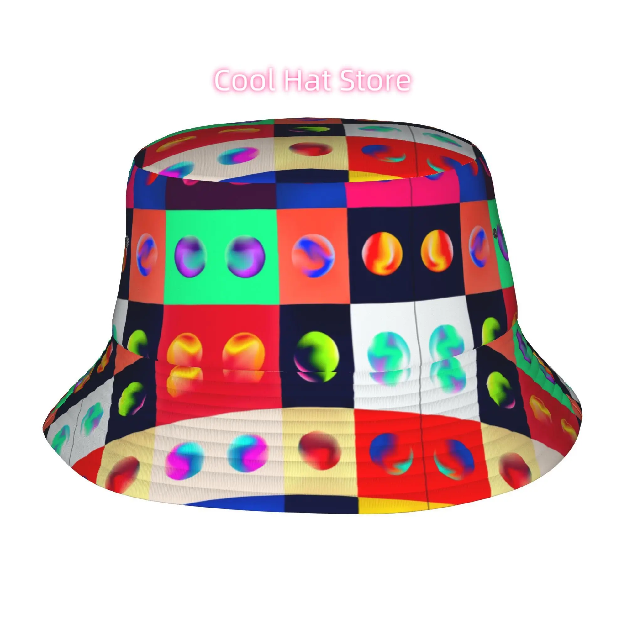 This Fully Printed Fisherman Hat Features a Gradient Sphere Design And Is Ideal for Outdoor Activities. It'S a Stylish Unisex Bu