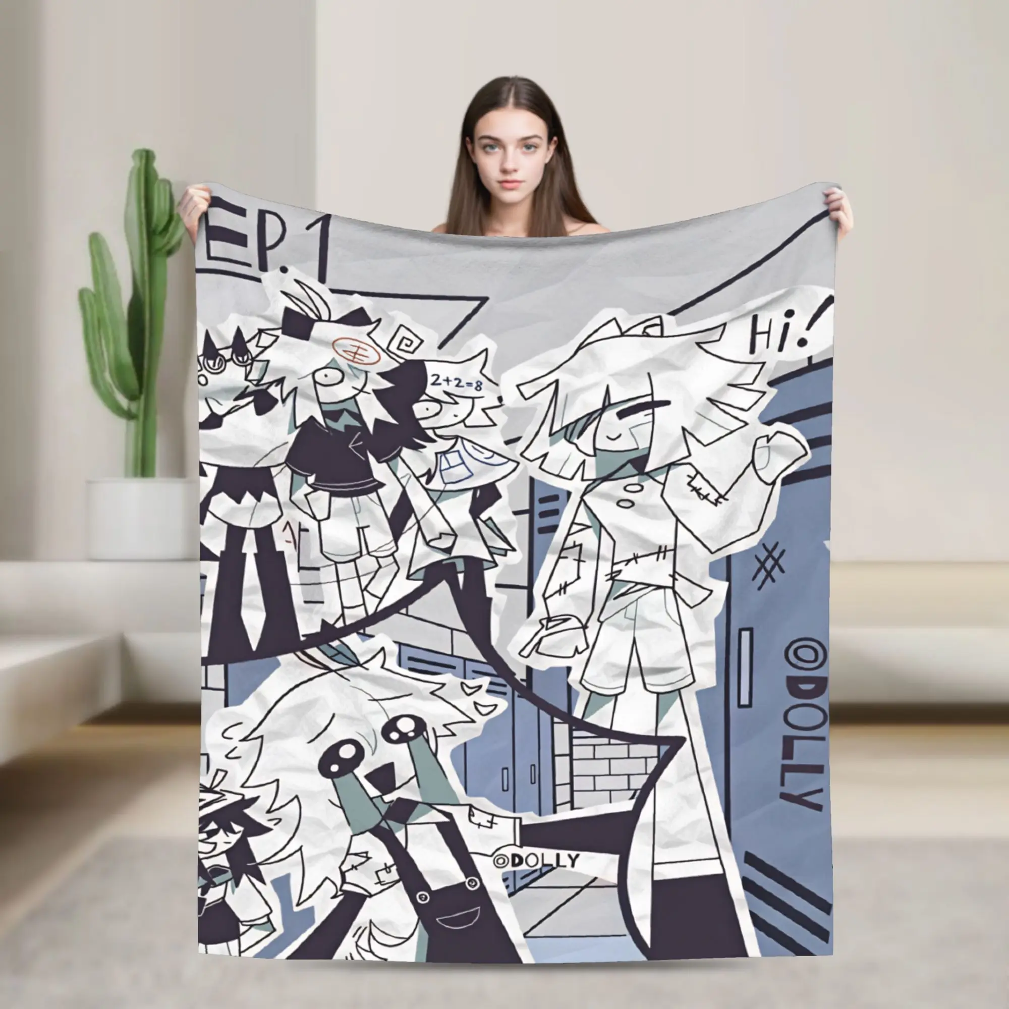 Fundamental Paper Education Anime Blanket  Camping Flannel Throw Blanket For Home Decor Warm Soft Custom Bedspread Gift Idea