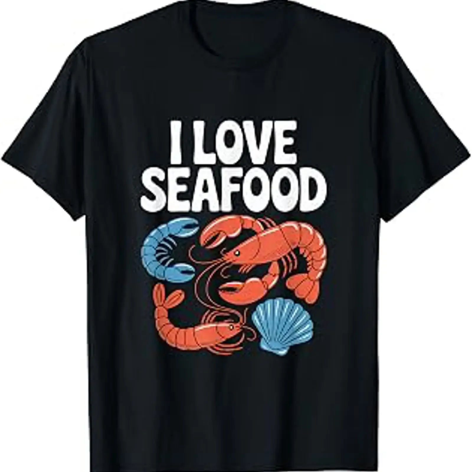 I Love Seafood Delightful Ocean Value T Shirt vintage Washed Top For Everyday Wear Versatile streetwear Casual Breathable