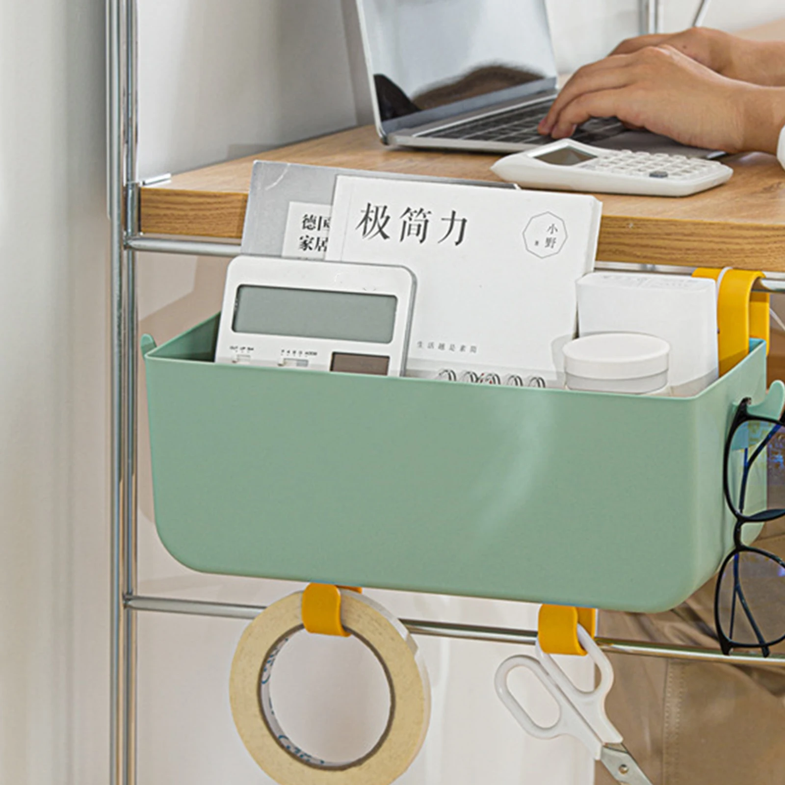 

1 Set Bedside Hanging Storage Organizer Basket For Dorm Kitchen Baby Bed Tabletop Use With Detachable Hooks Multi Functional