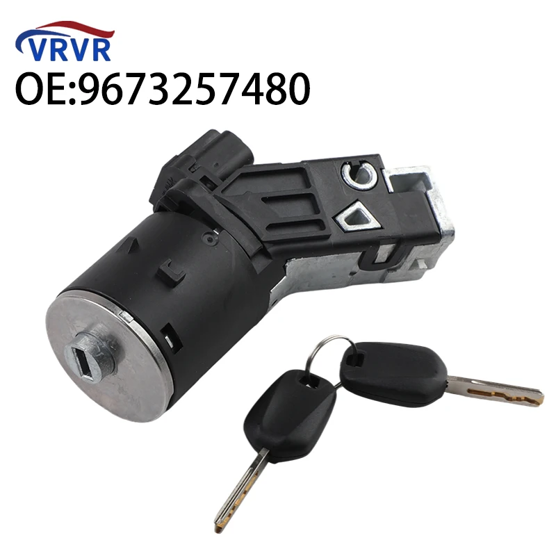 9673257480 Interruptor de arranque de barril de cerradura de encendido de coche con llaves 9663123380 para PEUGEOT 208 2008 308 3008 EXPERT VAUXHALL 2018