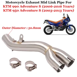 Slip On For KTM 950 990 Adventure S R 2003 - 2016 Motorcycle Exhaust Escape System Stainless Mid Link Pipe Connect 51mm Muffler