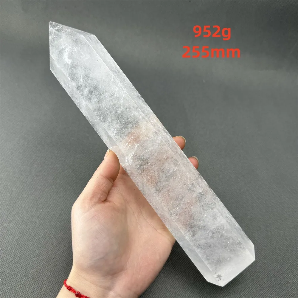 Natural White Crystal Quartz Tower Hexagonal Prism Obelisk Wand Stone Healing Reiki Meditation Spiritual Home Decor
