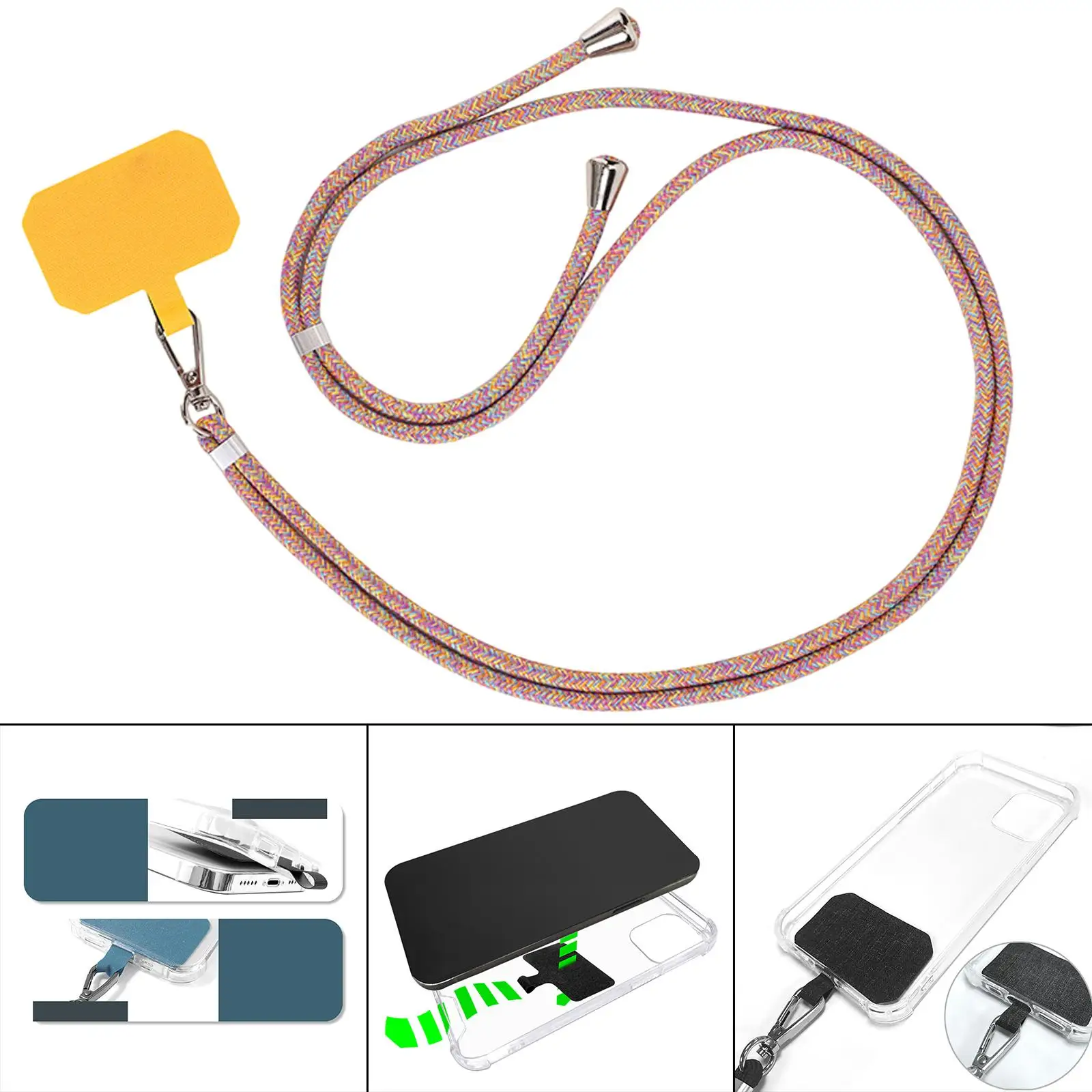 حزام رقبة بحبل للهاتف الذكي قابل للتعديل، مقاوم للتآكل ومضاد للفقدان #4