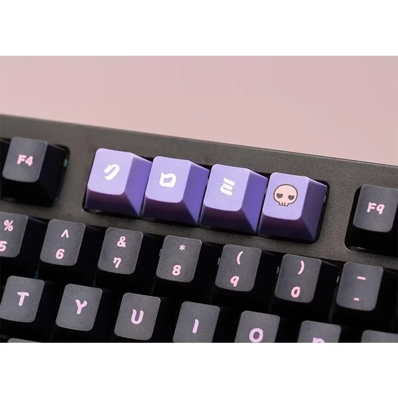 MINISO Sanrio Anime Kawaii Kuromi Keycaps Cartoon Style Mechanical Keyboard CHERRY KeyCaps Cute PBT KeyCaps Keyboard Accessories