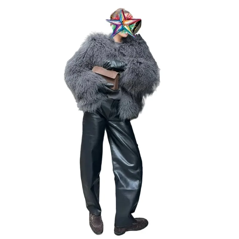 

Women's Winter Ins Hot Fluffy Short Faux Fur Jacket Street Style Warm Outwear New Jacket Fashion Luxury Cropped Faux Fur Coat