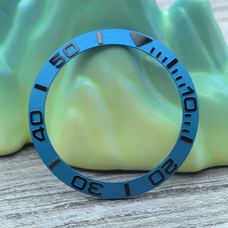 38mmx30.7 Anello di inserimento lunetta in alluminio curvo adatto per SKX007 SKX009 SUB Cassa dell'orologio NH35 NH36 Movimento Orologio Lunetta Anello Refit Parti